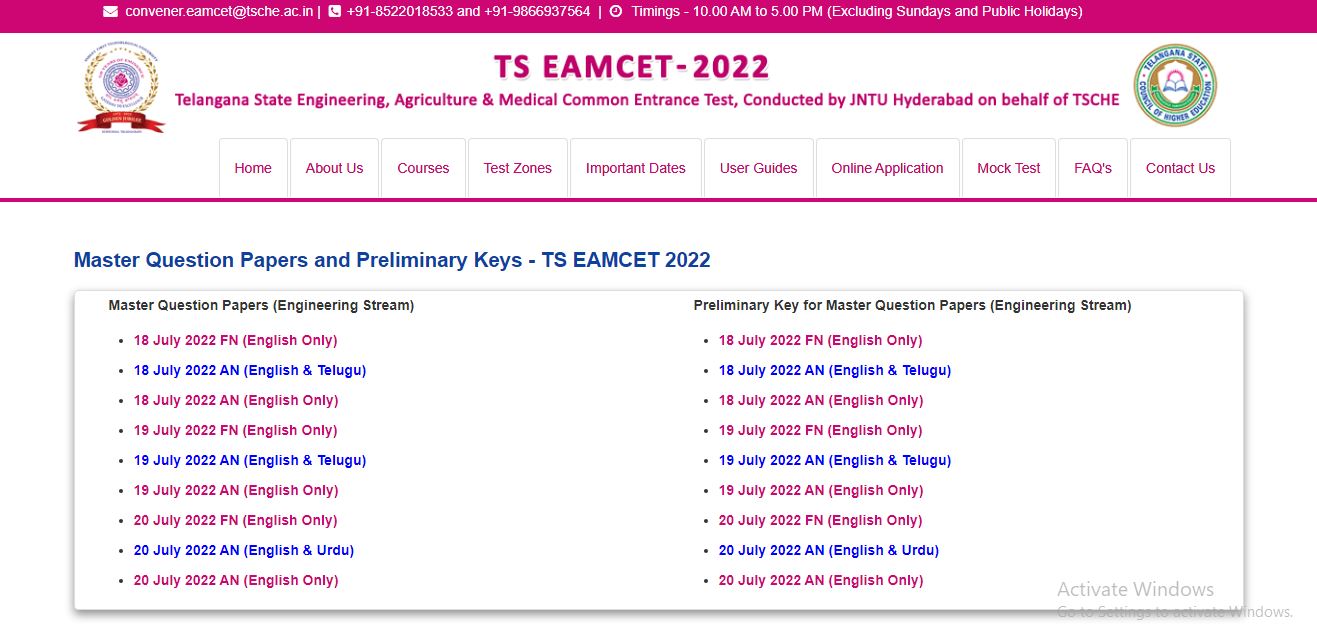 TS EAMCET KEY mywebread