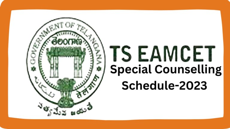 EAMCET Special Counselling Schedule 2023